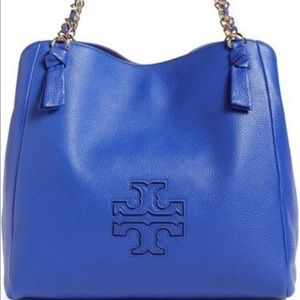 Harper Leather Tote Blue